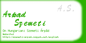 arpad szemeti business card